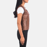 Dados Brown Leather Biker Jacket